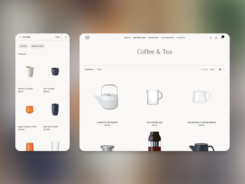 A serene, minimalist storefront for home goods, designed using the clean Vessel template in Shopify Horizon Themes