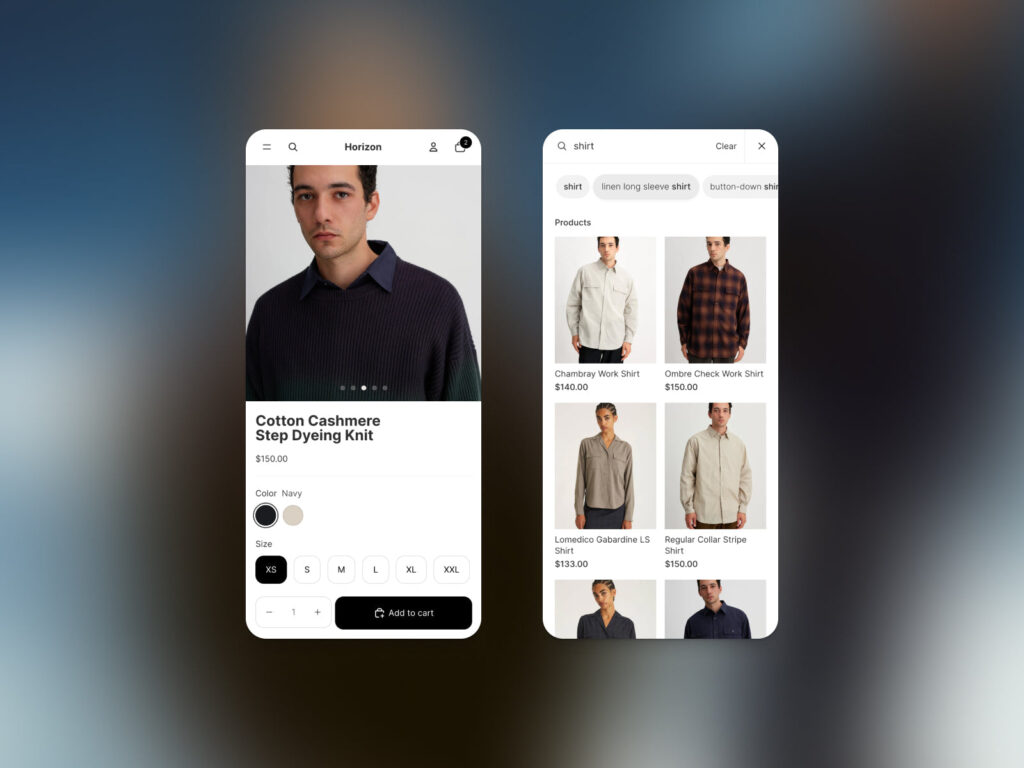 A clean and modern storefront demonstrating the versatile design of the Shopify Horizon Themes collection, featuring the flagship Horizon theme.